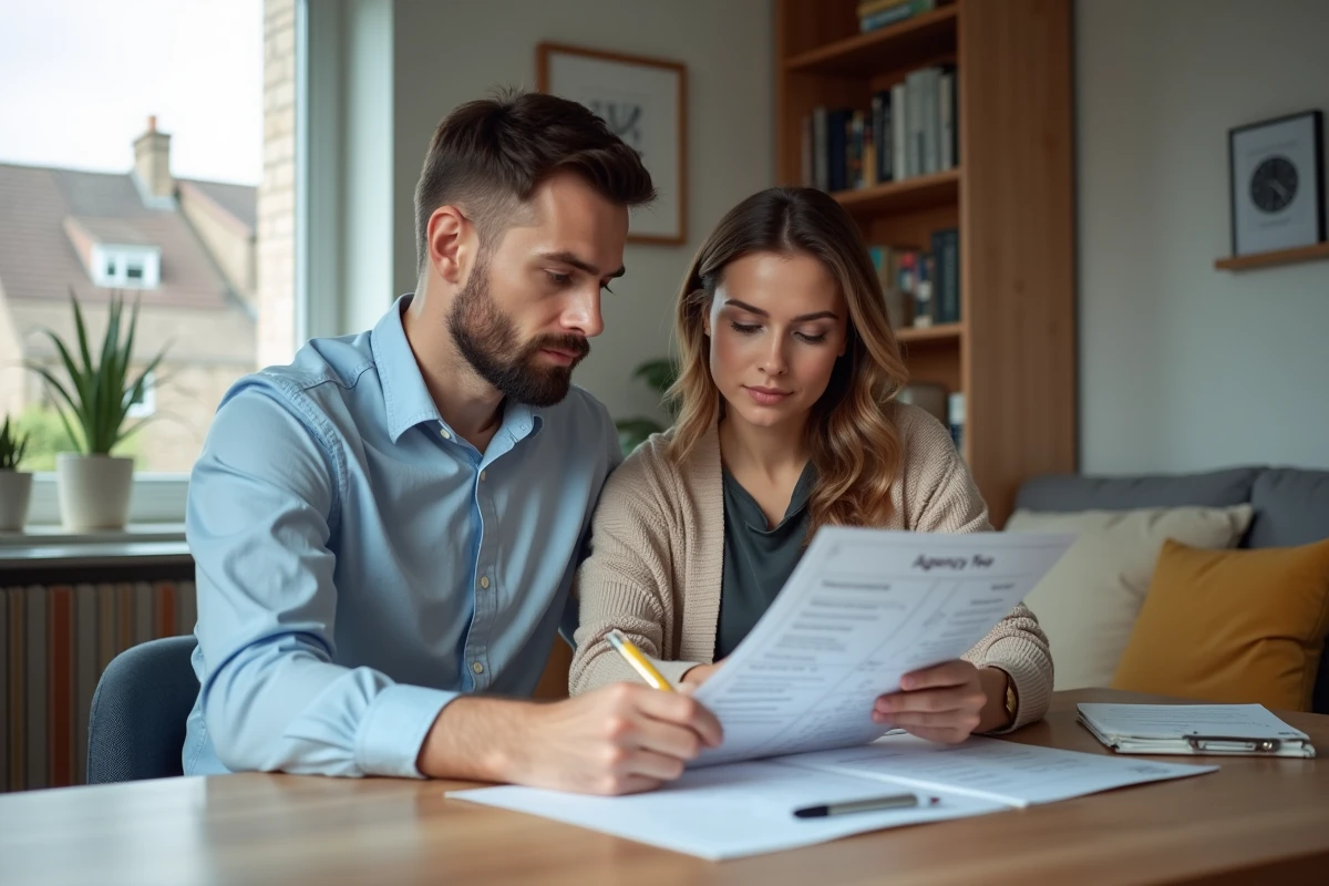 Jeune couple discutant de frais d
