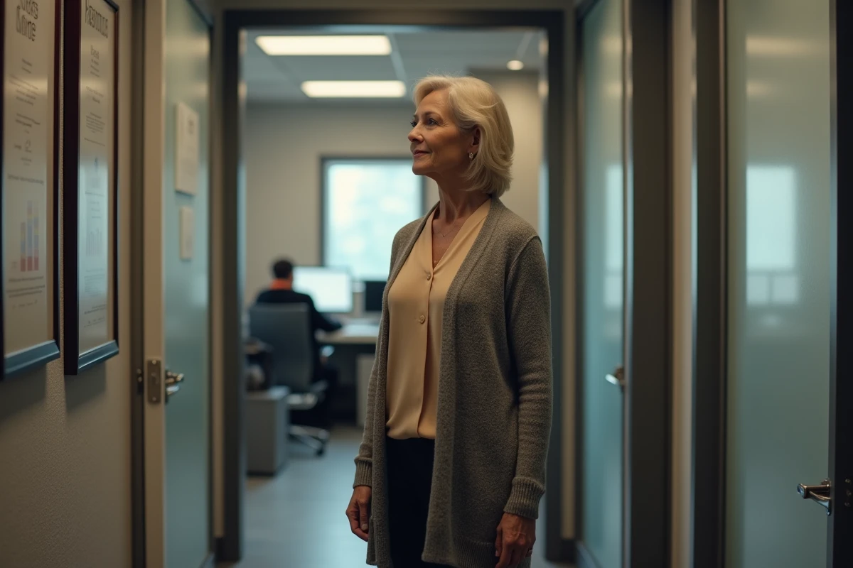 Femme dans le couloir d